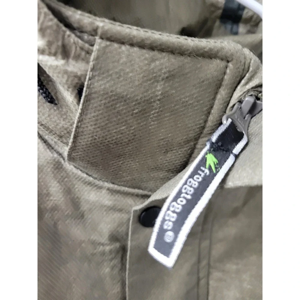 Frogg Toggs Waterproof Full Zip Removable Hood Jacket Olive Green Size Large EUC